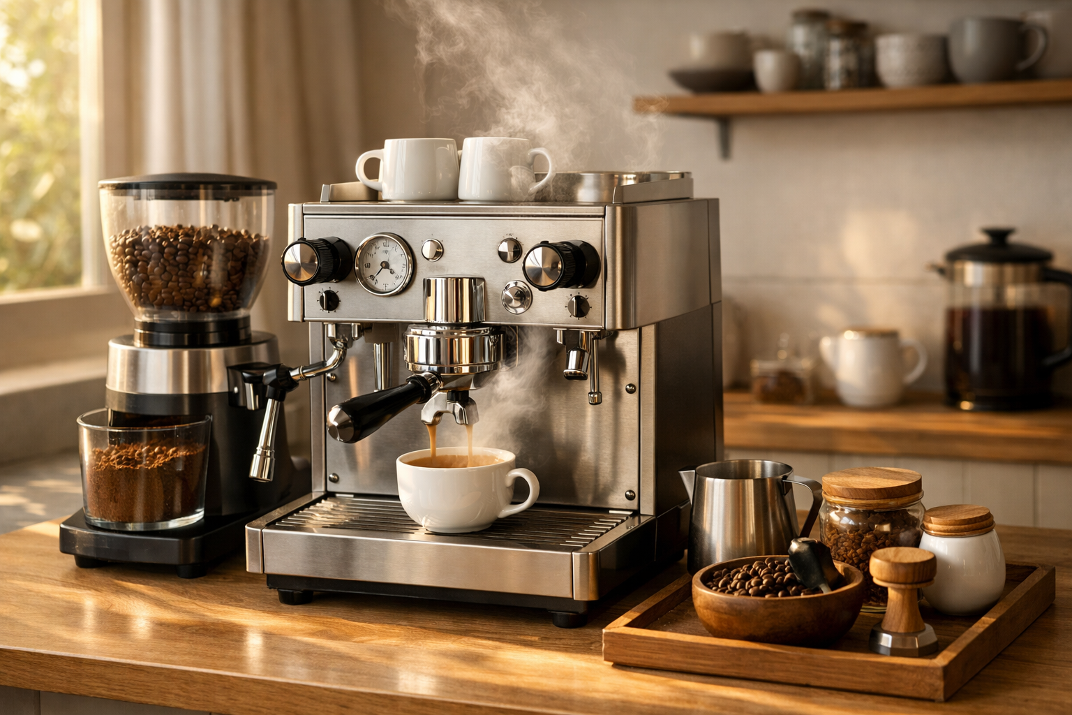 Espresso makinesi ile kahve demleme