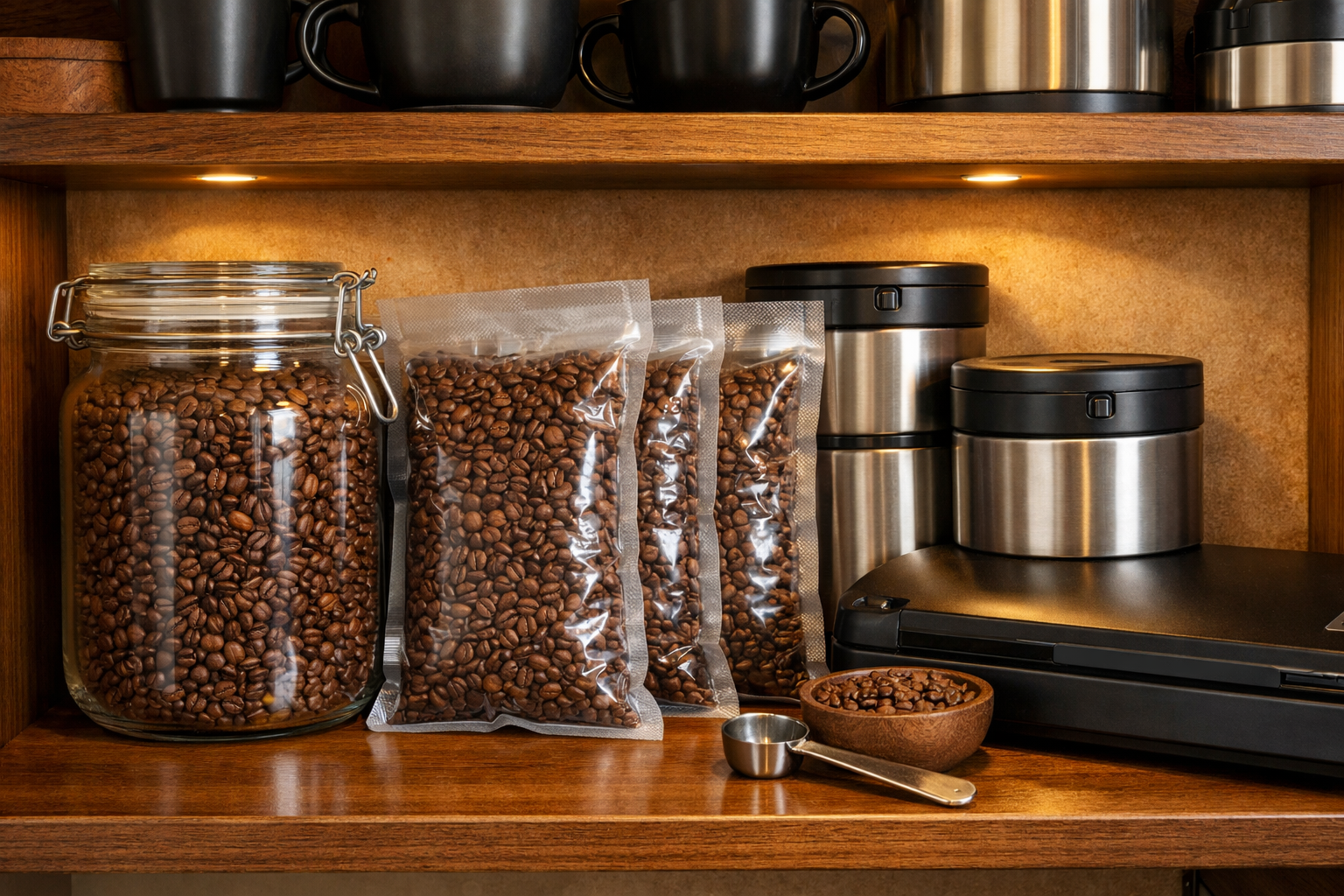 Kahve çekirdekleri saklama